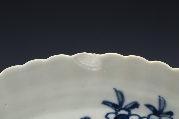 古玩陶瓷清晚·青花魚藻紋花口盤拍賣,當前價格256元