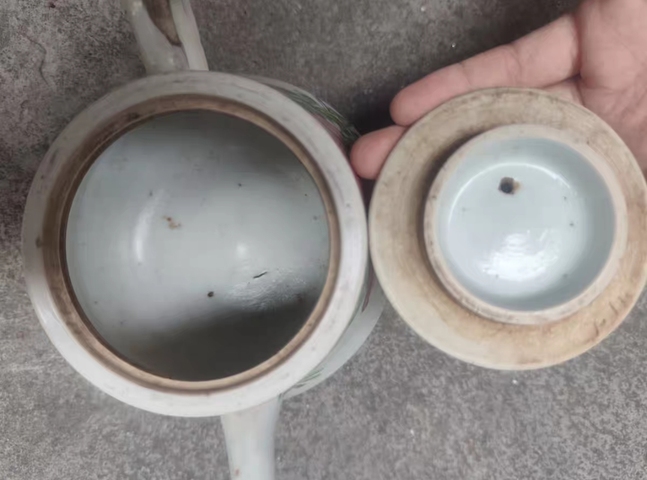 古玩陶瓷晚清花鳥壺真品鑒賞圖