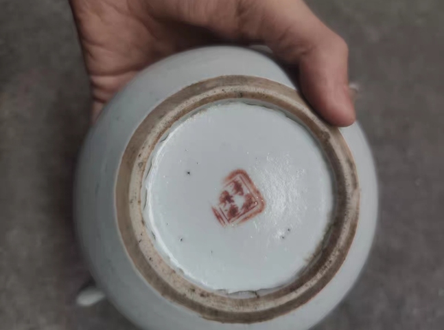 古玩陶瓷晚清花鳥壺真品鑒賞圖