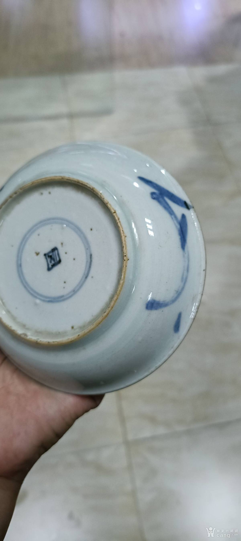 古玩陶瓷青花花鳥盤真品鑒賞圖