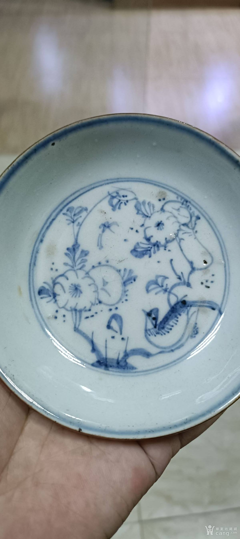 古玩陶瓷青花花鳥盤真品鑒賞圖
