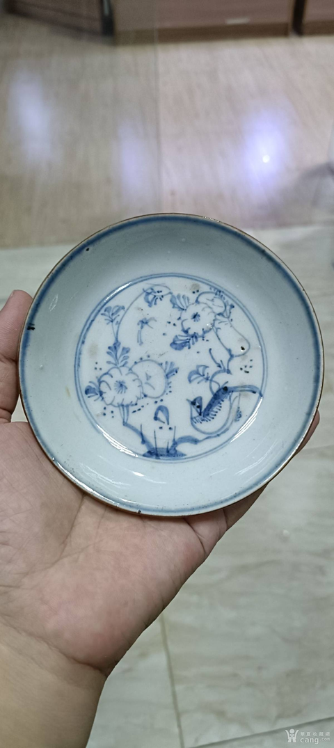 古玩陶瓷青花花鳥盤真品鑒賞圖