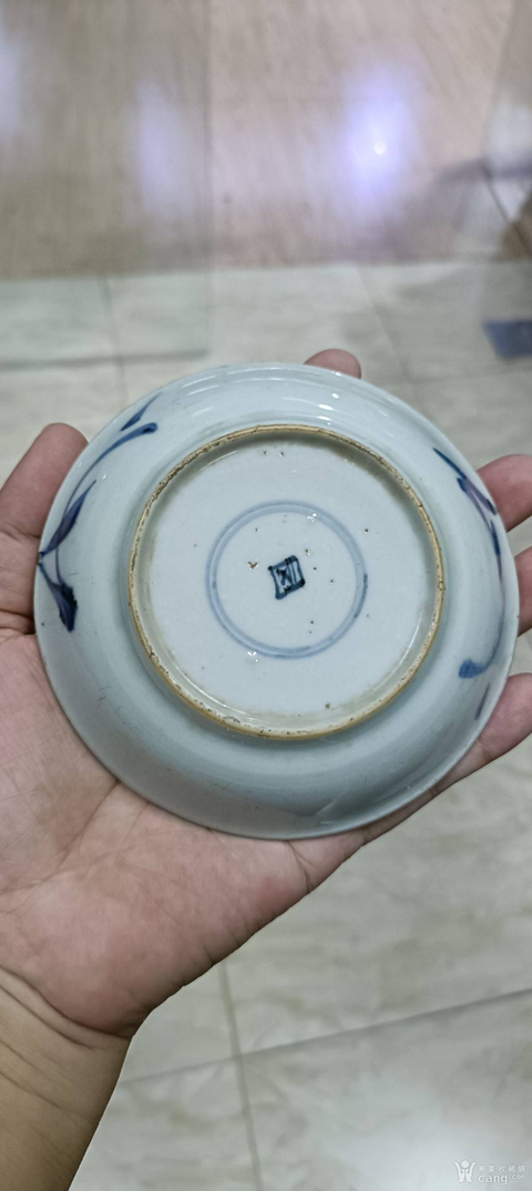 古玩陶瓷青花花鳥盤真品鑒賞圖
