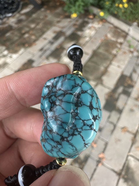 古玩玉器天然綠松石料真品鑒賞圖