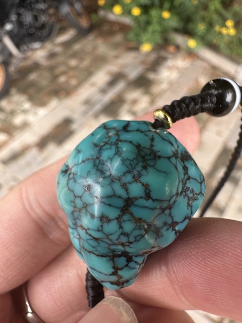 古玩玉器天然綠松石料真品鑒賞圖