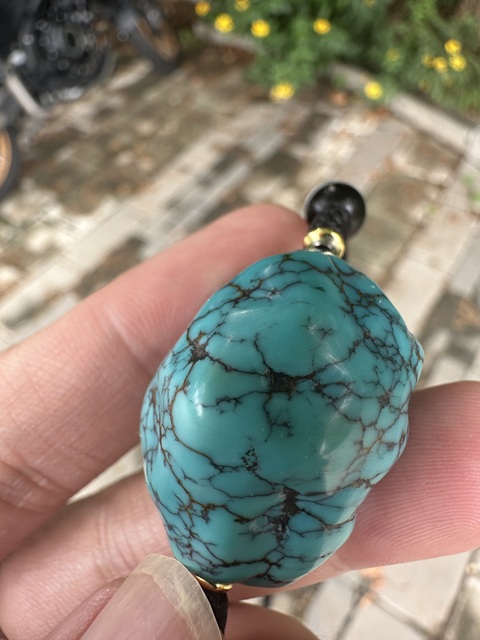 古玩玉器天然綠松石料真品鑒賞圖