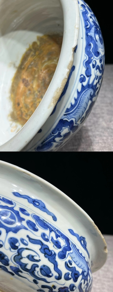古玩陶瓷清早期 青花龍紋香爐真品鑒賞圖