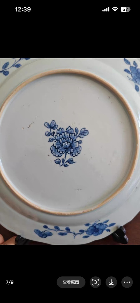 古玩陶瓷雍正青花盤真品鑒賞圖