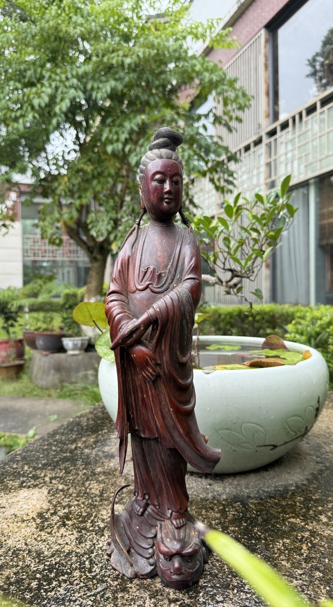 古玩雜項木雕·鰲魚觀音像拍賣，當前價格19000元