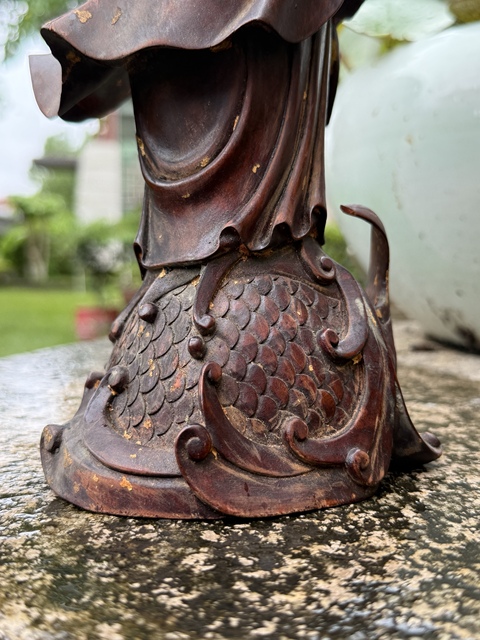 古玩雜項木雕·鰲魚觀音像拍賣，當前價格19000元