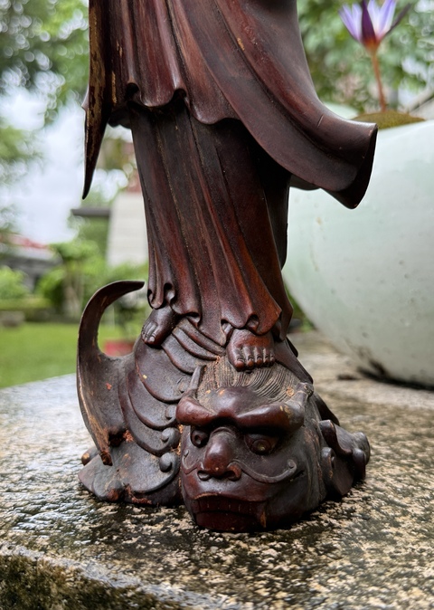 古玩雜項木雕·鰲魚觀音像拍賣，當前價格19000元