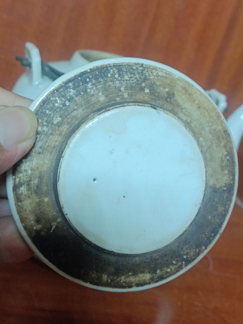 古玩陶瓷清光緒淺絳彩花鳥紋提梁壺真品鑒賞圖