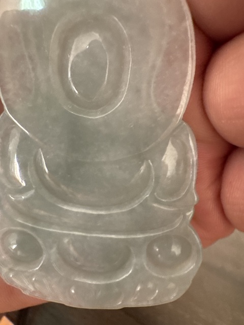 古玩玉器天然翡翠觀音真品鑒賞圖