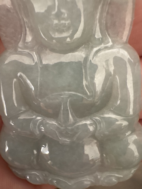 古玩玉器天然翡翠觀音真品鑒賞圖