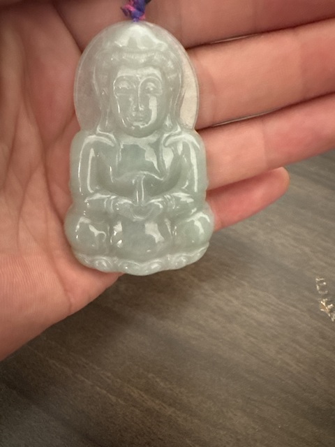 古玩玉器天然翡翠觀音真品鑒賞圖