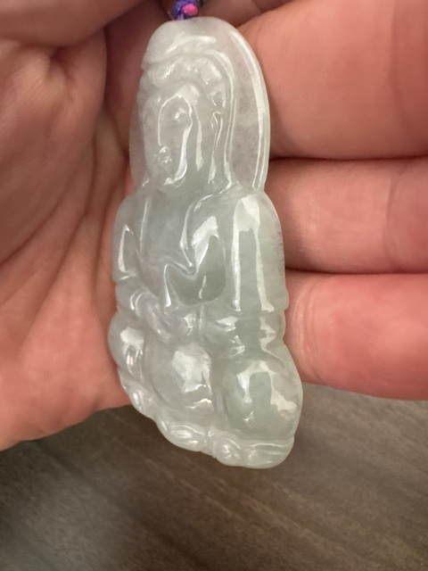 古玩玉器天然翡翠觀音真品鑒賞圖