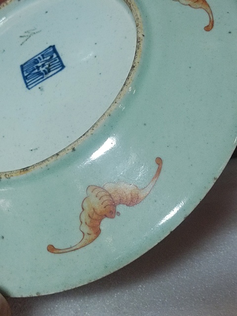 古玩陶瓷后加彩盤真品鑒賞圖