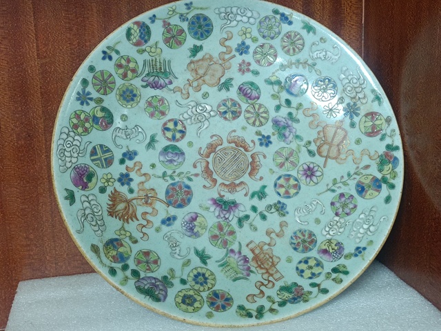 古玩陶瓷后加彩盤真品鑒賞圖