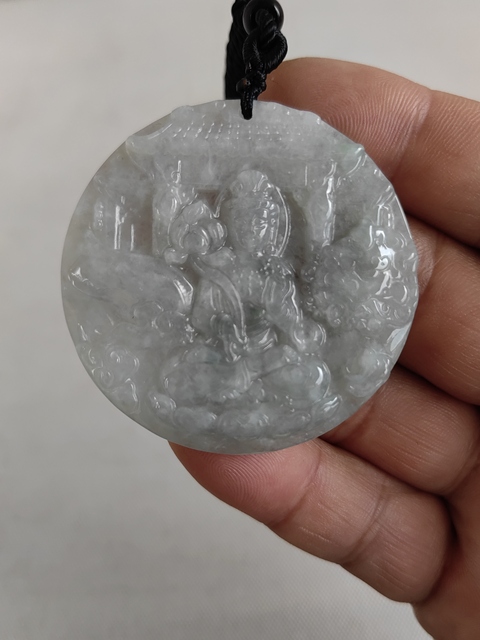 古玩玉器翡翠雕“文殊菩薩”牌拍賣,當(dāng)前價(jià)格398元