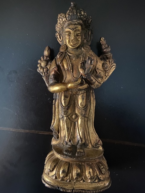 古玩銅器觀音菩薩真品鑒賞圖