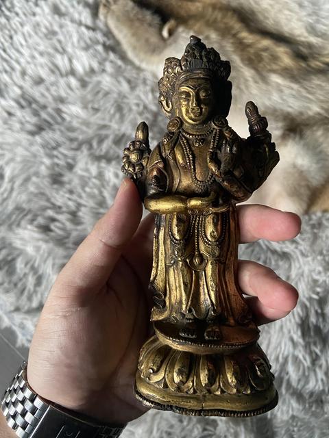 古玩銅器觀音菩薩真品鑒賞圖