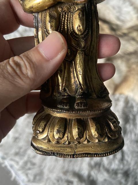 古玩銅器觀音菩薩真品鑒賞圖