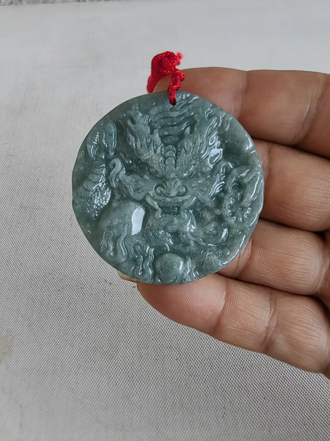 古玩玉器天然翡翠雕“龍紋牌”拍賣,當(dāng)前價(jià)格299元