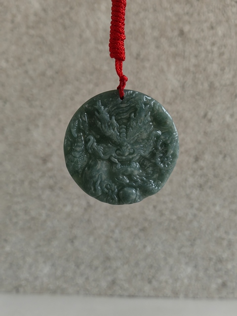 古玩玉器天然翡翠雕“龍紋牌”拍賣,當(dāng)前價(jià)格299元