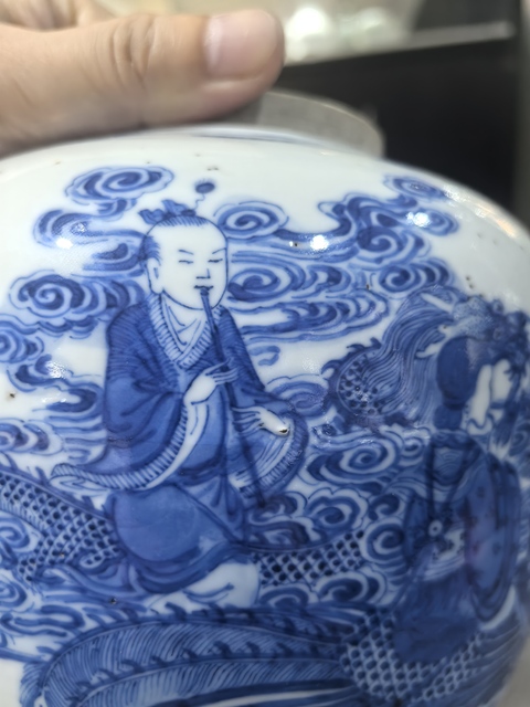 古玩陶瓷青花人物故事紋罐真品鑒賞圖