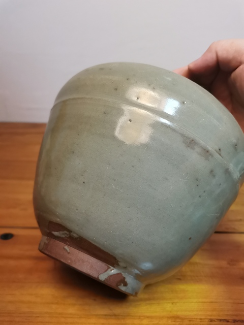 古玩陶瓷元明時期龍泉青瓷罐拍賣,當前價格180元