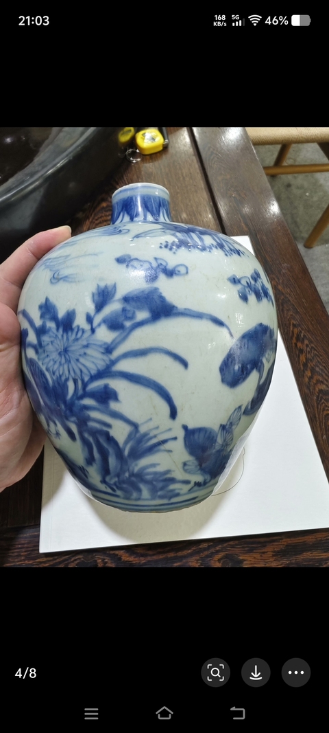 古玩陶瓷青花飛鳴食宿圖嘟嚕瓶真品鑒賞圖