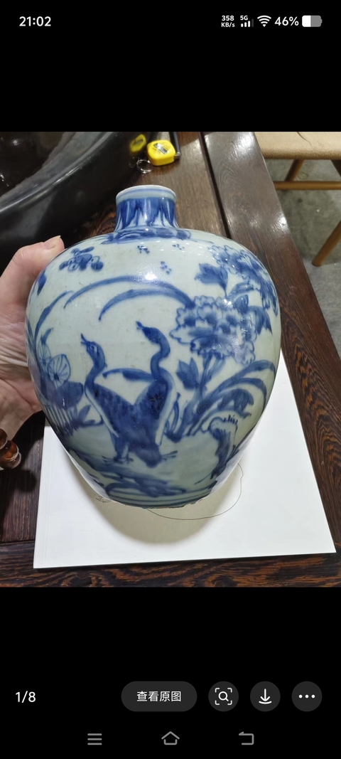 古玩陶瓷青花飛鳴食宿圖嘟嚕瓶真品鑒賞圖