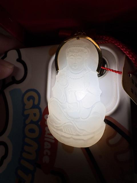 古玩玉器和田玉雕“觀音”掛件真品鑒賞圖