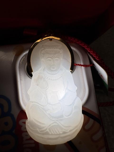 古玩玉器和田玉雕“觀音”掛件真品鑒賞圖