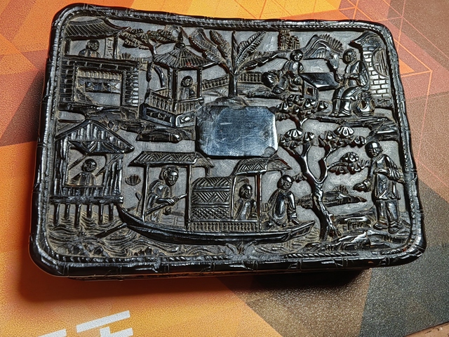 古玩雜項玳瑁盒子真品鑒賞圖