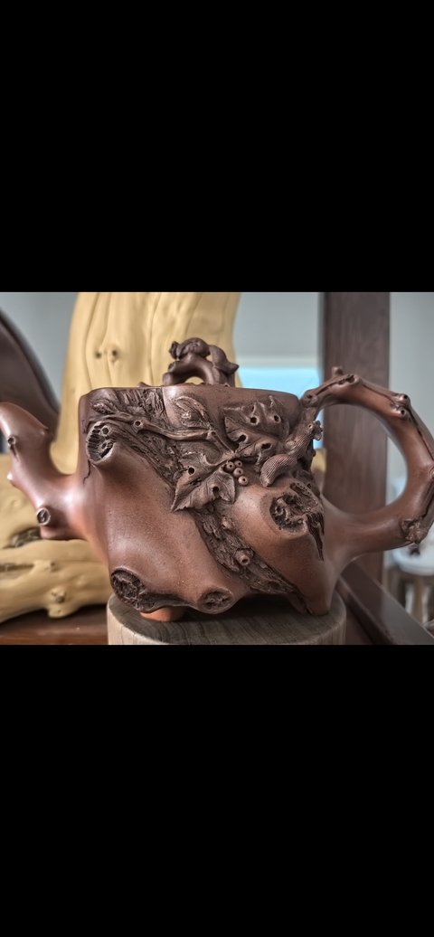 古玩雜項樹樁壺真品鑒賞圖