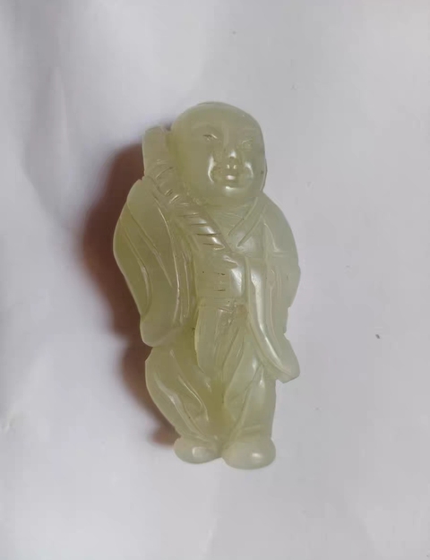 古玩玉器和田玉人物把件真品鑒賞圖