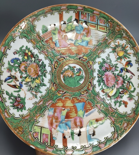 古玩陶瓷廣彩人物故事紋盤真品鑒賞圖
