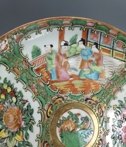 古玩陶瓷廣彩人物故事紋盤真品鑒賞圖