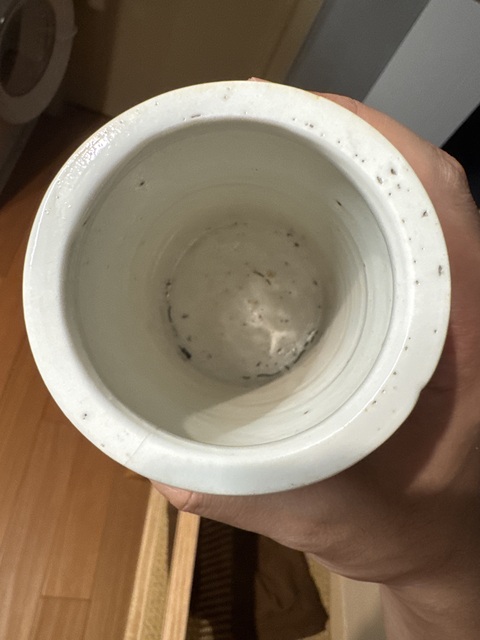 古玩陶瓷民國淺降彩筆筒真品鑒賞圖