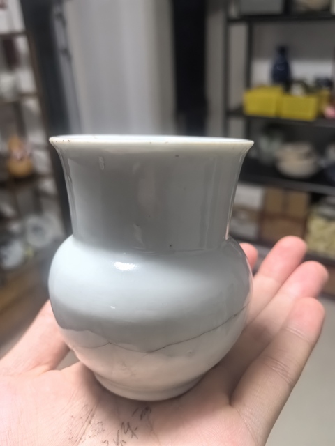 古玩陶瓷白釉渣斗拍賣,當前價格200元