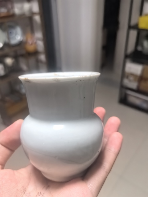 古玩陶瓷白釉渣斗拍賣,當前價格200元