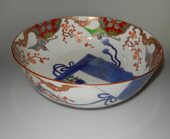 古玩陶瓷晚清青花五彩碗真品鑒賞圖