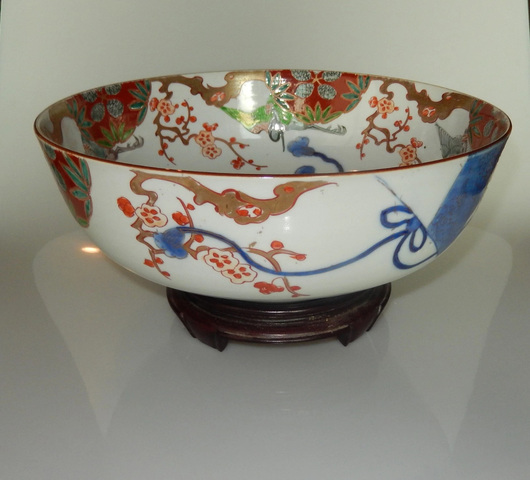 古玩陶瓷晚清青花五彩碗真品鑒賞圖