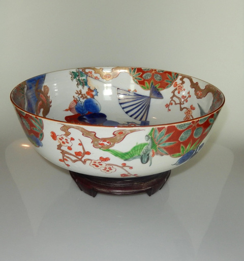 古玩陶瓷晚清青花五彩碗真品鑒賞圖