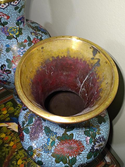 古玩雜項景泰藍花瓶真品鑒賞圖