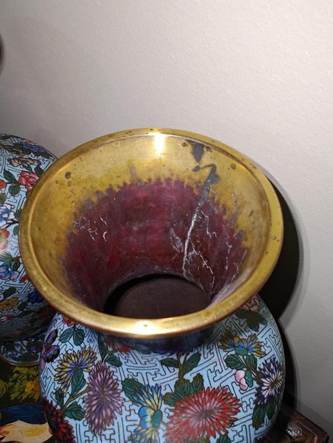 古玩雜項景泰藍花瓶真品鑒賞圖
