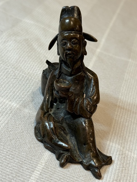 古玩雜項李白醉酒擺件真品鑒賞圖