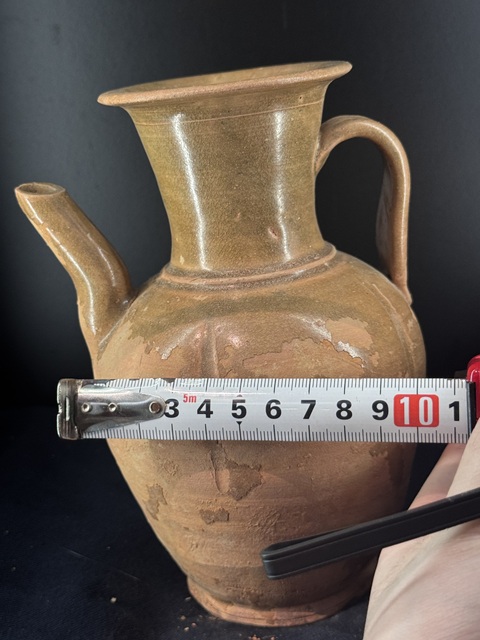 古玩陶瓷五代影青釉瓜棱執壺真品鑒賞圖