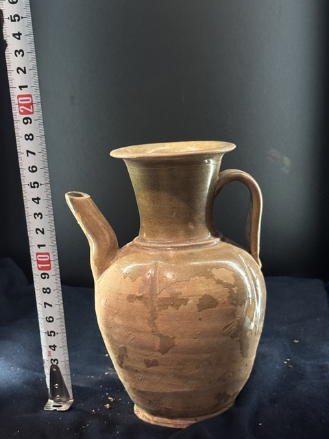 古玩陶瓷五代影青釉瓜棱執壺真品鑒賞圖
